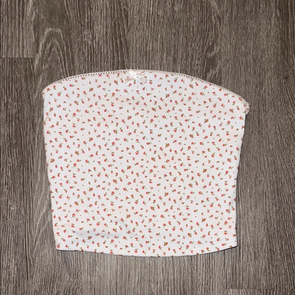 Floral White Tube Top